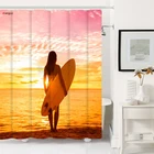 Custom printed America style polyester shower curtains