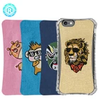 OEM/ODM customized embroidery phone case TPU+PU leather with magnet for iphone 6 repalaceable