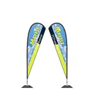 Shop trade show display swooper bow flying double sided teardrop flag banners with cross base and water bag