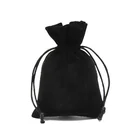 Wholesale fashionable custom size black color drawstring velvet jewelry packaging bags with cheap price