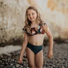 New Arrival Custom Design Baby Girls Swimwear High Waist Two Piece Bathing Suit Girls Bikini