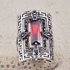 Super star ruby ring popular large antique silver gemstone rings brand jewelry ring