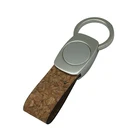 Custom Made 2D Mini Wood Grain Faux Leather Attachment Kitchen Keychain For Girls