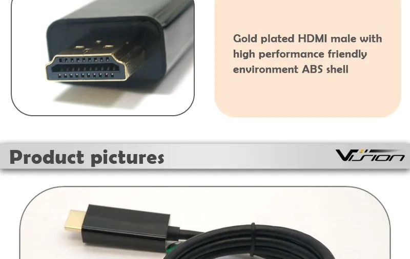 Customized Golden Mini Displayport female to HDMI male adapter cable in black - ANKUX Tech Co., Ltd
