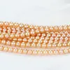 7.5-8.5mm natural pink color wholesale perfect round freshwater pearls