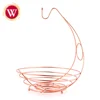 Decorative Copper Plated Fruit Bowl with Banana Tree Hanger Wire Fruit Bowl With Banana Holder