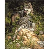 Art Oil Painting Two Quiet Wolves Hand Painted Posters And Prints Wall Pictures For Living Room Home Decoration