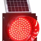 Solar Powered Led red green yellow Flashing Beacon Warning Lights