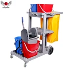 Multi-functional plastic housekeeping cleaning janitorial cart plastic cart with high quality trolley cart