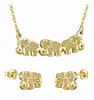 WFQ supplier Stainless Steel Elephant Pendant Necklace Earring Jewelry Sets high quality made in China