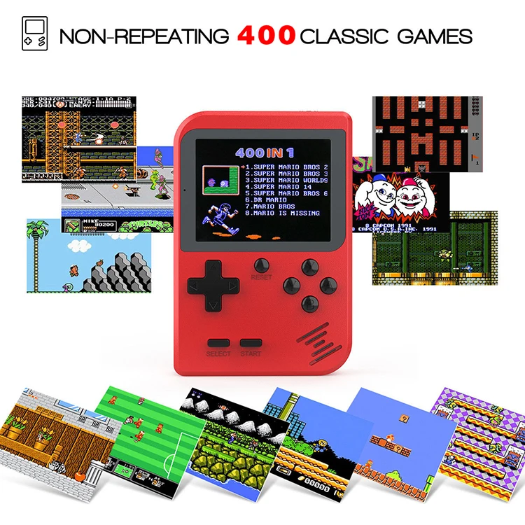 Mothca 400 Classic Retro Games 2.8 Inch 8 Bit Handheld Game Machine Portable Mini Video Game Console