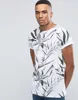 MGOO Fashionable White T-shirt All Over Print Rolled Sleeves Men Shirt With Sublimation Print