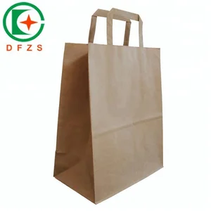 flat handles packaging brown kraft paper bags