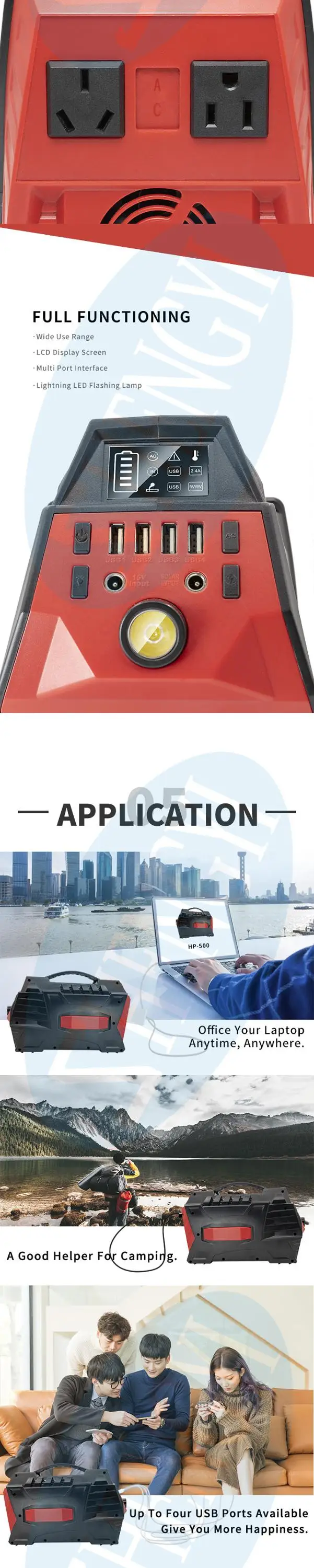 Universality Waterproof 300000Mah Portable Solar Charger 220V Solar Power Station System - ANKUX.COM