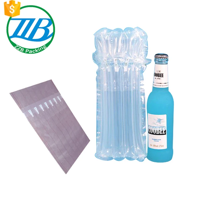 customized Glass wine bottle clear protective air cushion bag from zzb packing