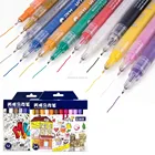 Worison 12 /24 colors acrylic painter liquid chalk acrylic marker pen with 0.5mm fineliner