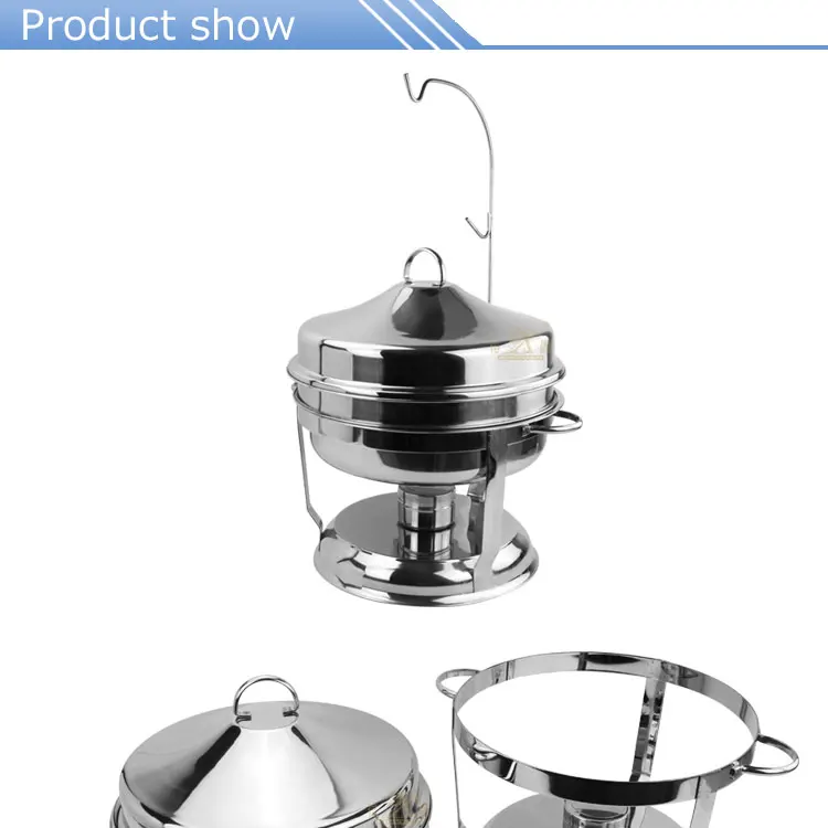 Buffet Set FT-02412 Stainless Steel Hoisting Cover Alcohol Heating Round 1000 Pcs 41*41cm XINYUAN 201S/S CN;GUA Mirror Polishing