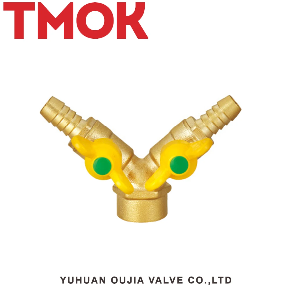 Best selling Yellow long handle Brass character Gas safety valve
