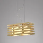 Zhongshan rectangle 40w e27 wenge opal original glass indoor wood pendant hanging lamp