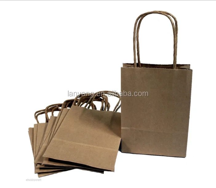 eco-friendly plain kraft paper shopping bag customizable paper
