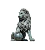 Factory wholesale garden decoration animal crafts product lion with ball statue