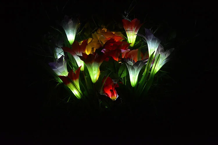 Solar Power Flower Color LED Light, Garden Solar Lamp, Yard Lamp