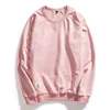 Hot Sale Custom Streetwear Cotton Blank Crewneck Sweatshirt Hip Hop Plain Pink Hoodies Men Plain Pink Hoodies