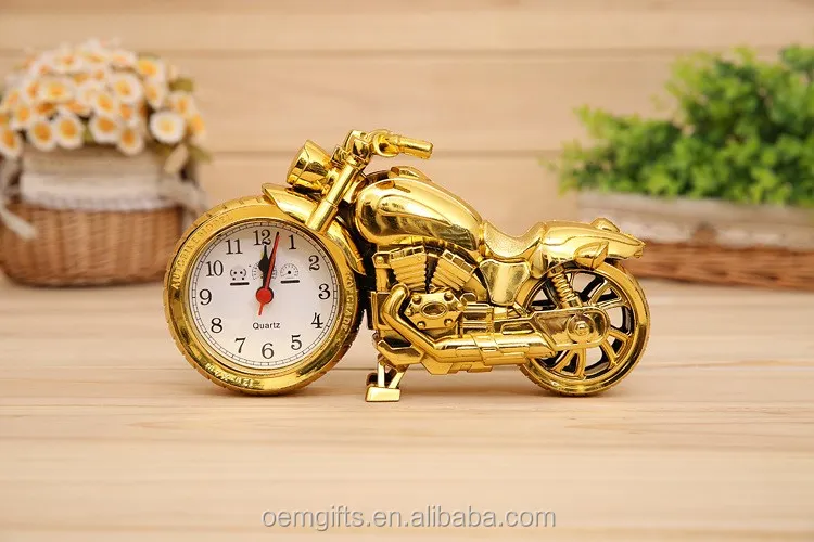 HOT SALE Gold And Silver Color Plastic Motorcycle Manual Alarm Clock