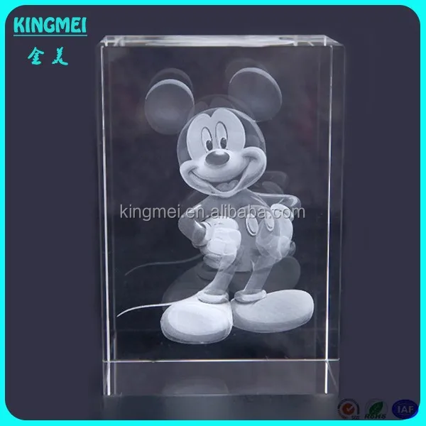 cute mickey mouse crystal 3d laser block for small gifts