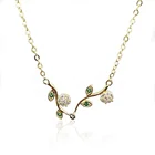 2020 New arrivals 925 Sterling Silver Gold Plated Cubic Zirconia Necklace