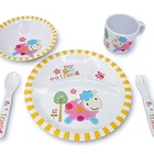 Eco-Friendly Biodegradable Bamboo Fiber Kids Dinnerware Set for Healthy Feeding
