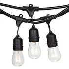 China 37.5ft 25sockets weatherproof s14 string lights set 25 socket 2x16 awg wires led belt lighting light sets edison bulb
