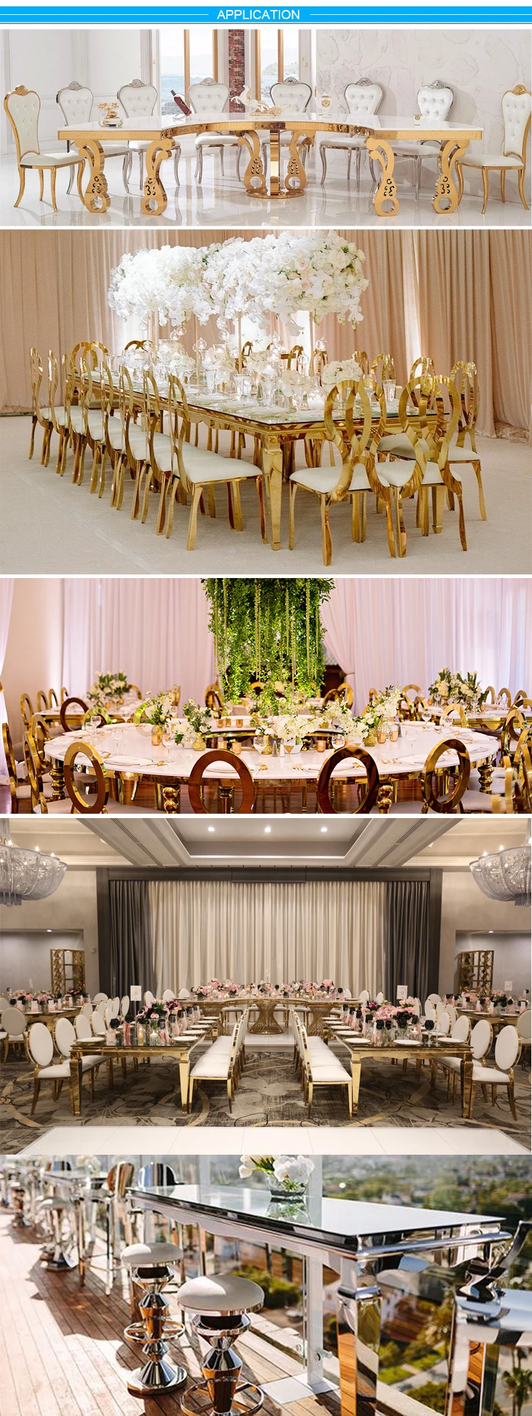 Wedding Chair Backs Gold Stainless Steel American Wedding Chairs