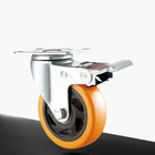 New design stainless steel orange PVC damping caster wheel