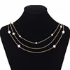42813 Wholesale Women 18k Gold Pearl Artificial Jewellery Chain Necklace