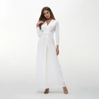 TOM1071 White Dress Cloths Dress Woman Plus Size Clothing Drop shipping 2018 Autumn Long Sleeve Long Dress