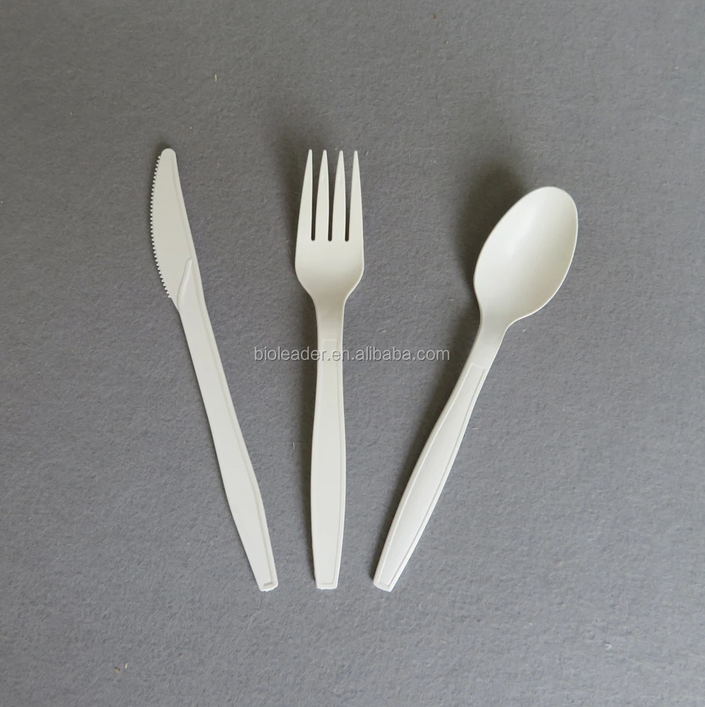 Wholesale Compostable Biodegradable Plastic Cutlery Set Disposable Cutlery Set With Napkin