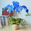 High quality PU artificial blue orchid plants orchid flowers in vase vanda orchid for indoor decoration