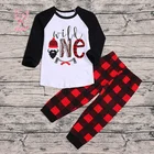 Clothing Manufacturers Clothes For Kids Child Long Sleeve O-Neck Monogram Tops & Long Grid Pattern Pants Boy Clothing Set