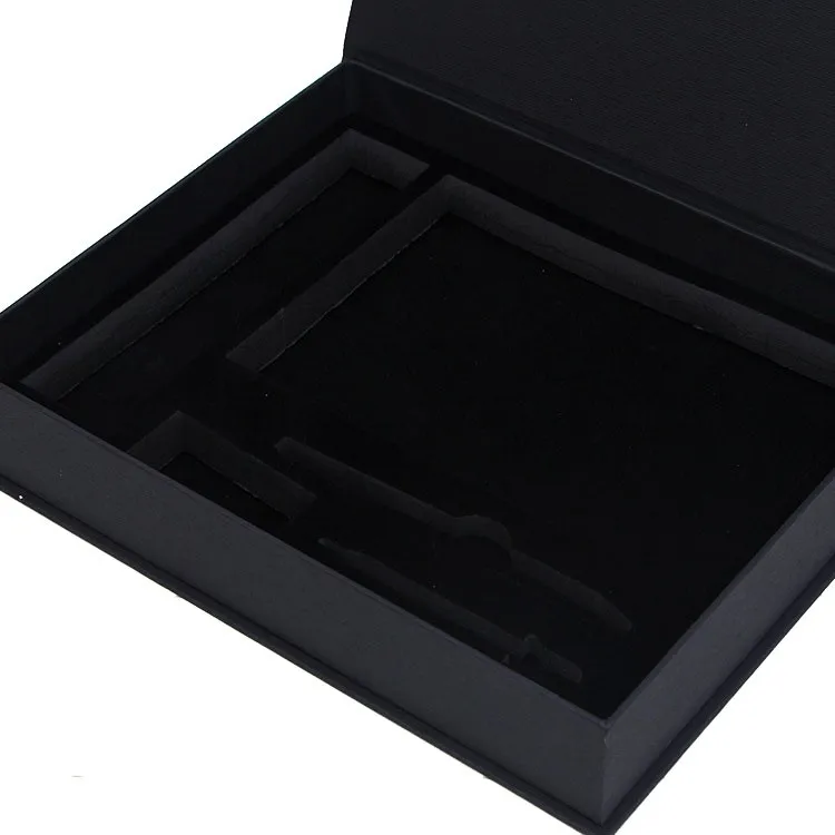 logo printed foldable cardboard flat pack book style box luxury