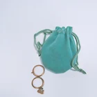 Logo Drawstring Jewelry Packaging Velvet Pouch
