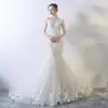 WDLI-2011 Mermaid Gown with Crystal Beaded Bodice Latest Wedding Gown Designs