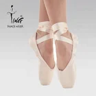 professional girls shiny satin pink ballet pointe shoes