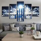 modern abstract islamic calligraphy painting canvas wall art 5 pieces cuadros picture spray prints muslim art tableaux decor