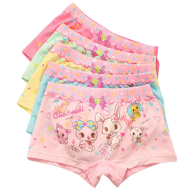 Baby children panties for girls briefs soft cotton & modal child underwear cartoon rabbit kids boxers underpants 2-12 years 6pcs