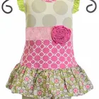 Wholesale Vintage Ruffled Smocked Flutter Tunic Dress and pants Cotton Clothing Set Latest Boutique Baby Girls Outfits