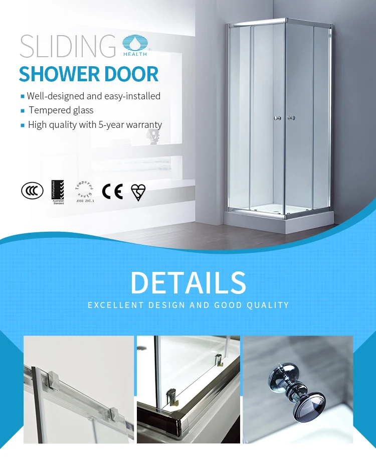 Square Toilet Shower Cabin View Self Cleaning Glass Shower