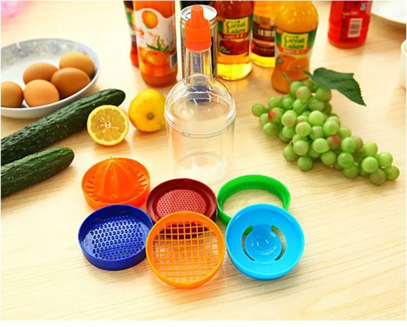 8 In 1 Multifunction Kitchen Gadgets Useful Bottle Professional Vegetable Gadget Separator Juicer Funnel Measuring Cup KC1467