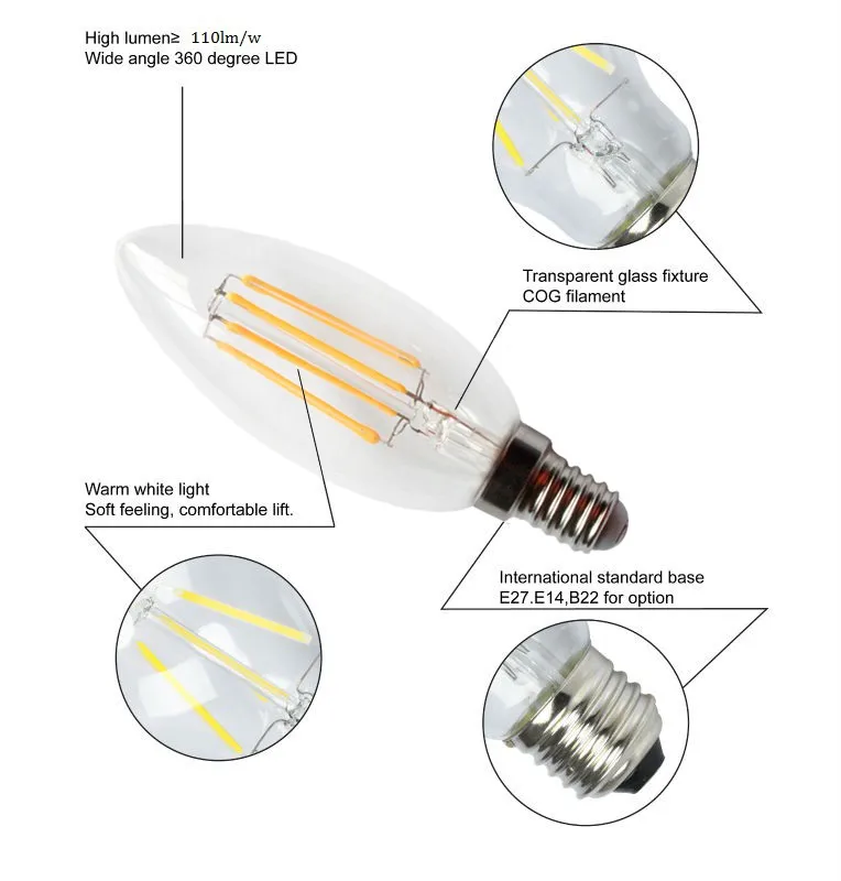 C35 led fiament bulb