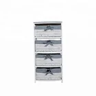 factory hot wholesale European wood cabinet with four wicker baskets for home furniture